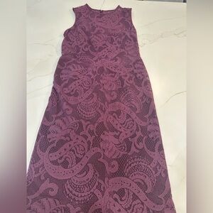 Yigal Azrouel Fitted burgundy lace dress